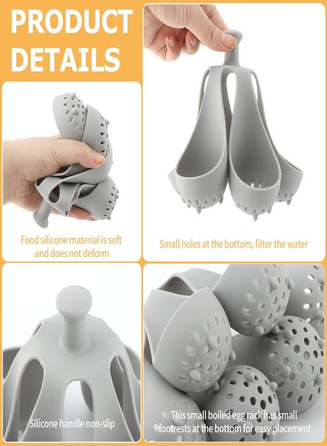 Restynic Silicone Egg Boiler Rack for 6 Eggs, Anti-Scald Handle & Drainage Holes, Fits Families, Dorms & Small Kitchens, Easy Storage & Quick Clean-Up - Image 5